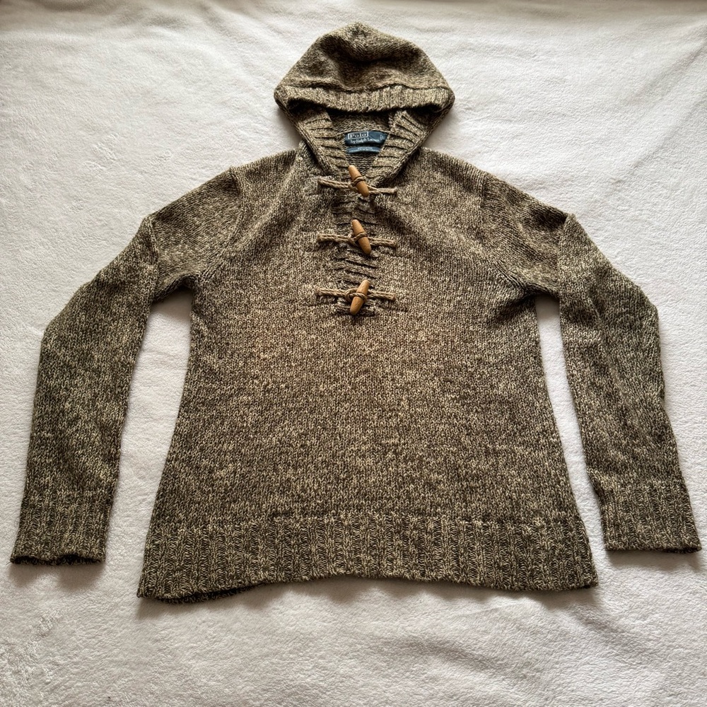 Ralph Lauren Knit Hooded Sweater with Toggle Closure